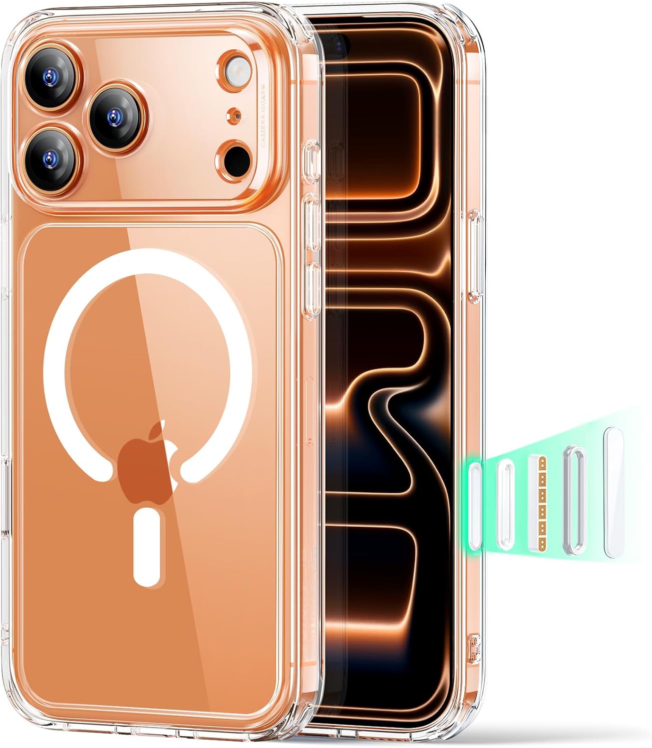 ESR for iPhone 17 Pro Case, Camera Control Cover, Compatible with MagSafe Accessories, Military-Grade Drop Protection, Shock-Absorbing Air Guard Corners, Hybrid Series, Clear