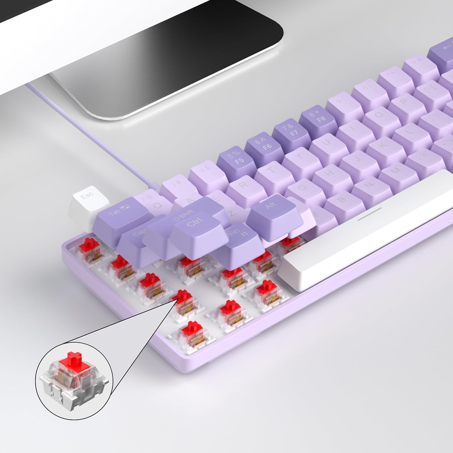 MageGee Portable 60% Mechanical Gaming Keyboard (Grey/Blue Switch)