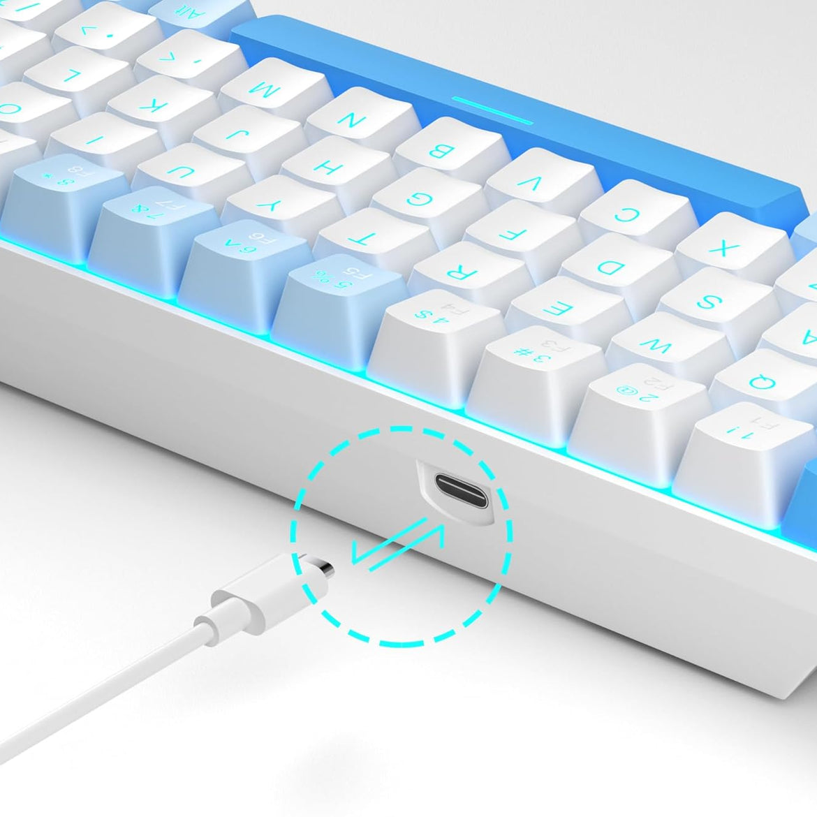 MageGee Portable 60% Mechanical Gaming Keyboard (Grey/Blue Switch)
