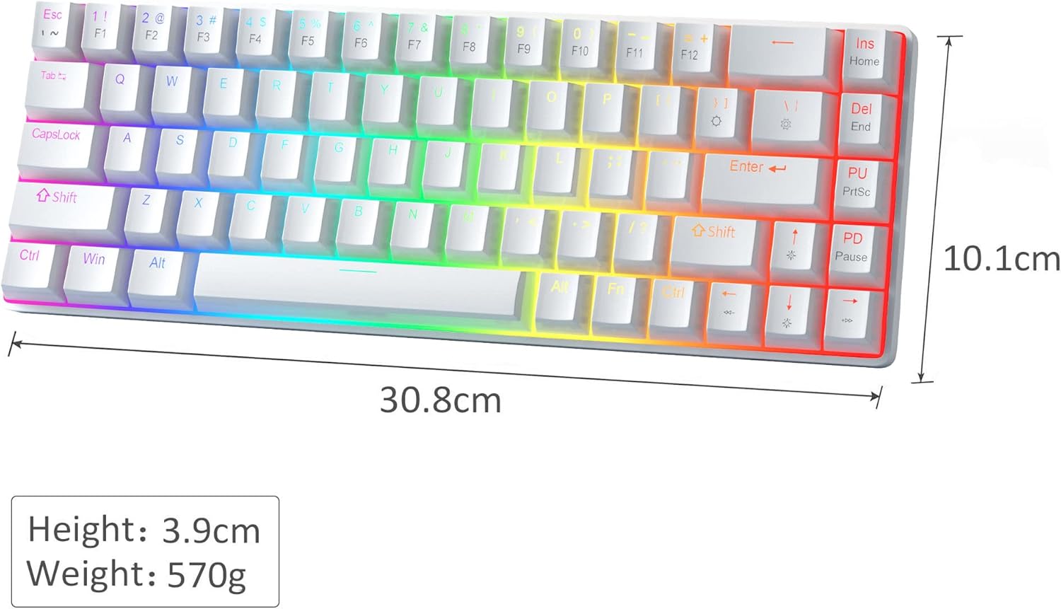 MageGee Portable 60% Mechanical Gaming Keyboard (Grey/Blue Switch)