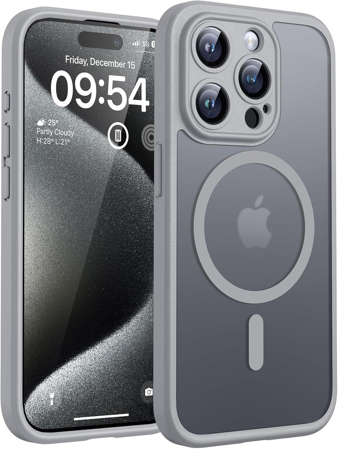 TOCOL for iPhone 17 Pro Max Case 6.9-inch, Built-in Magnetic Ring, Upgraded Camera Protection, Compatible with Magsafe, Military Grade Shockproof, Non-slip Translucent Matte Case, Black