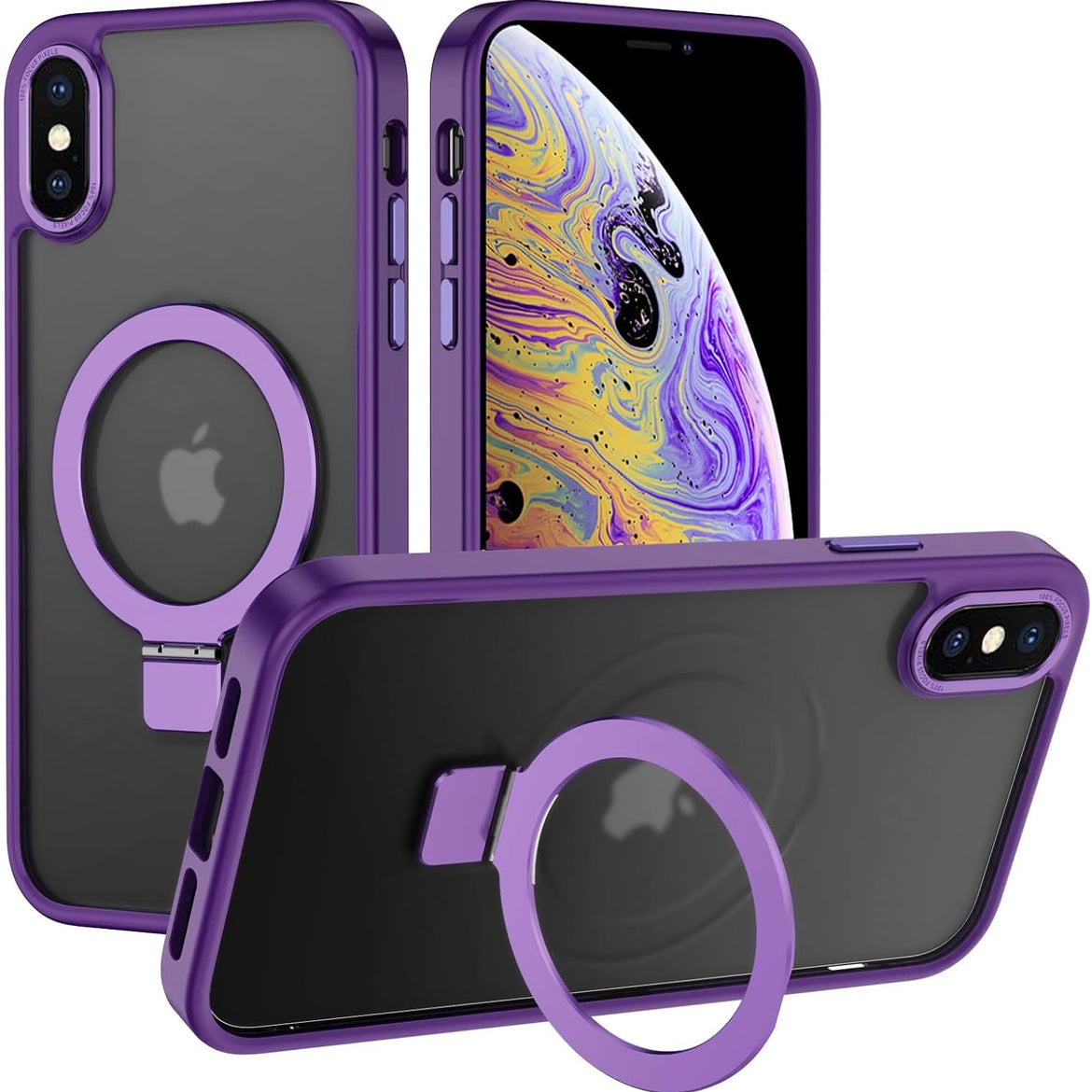 Eligo for iPhone 12 Pro Max Magnetic Case with Invisible Stand, Compatible with MagSafe Shockproof Protection Cover, Translucent Matte Slim Phone Case with Magnet for Apple 12 Pro Max (2020)(Black)