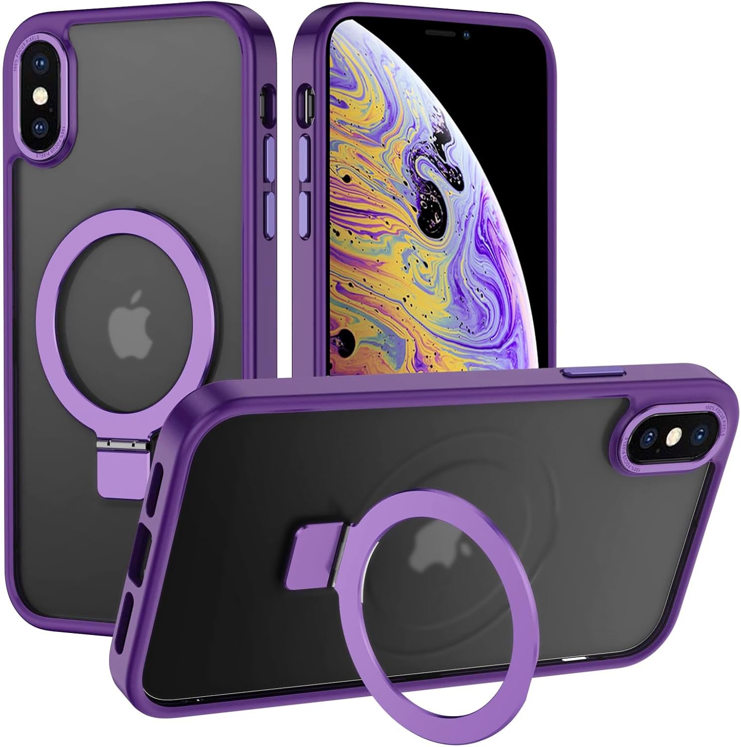 Eligo for iPhone 12 Pro Max Magnetic Case with Invisible Stand, Compatible with MagSafe Shockproof Protection Cover, Translucent Matte Slim Phone Case with Magnet for Apple 12 Pro Max (2020)(Black)