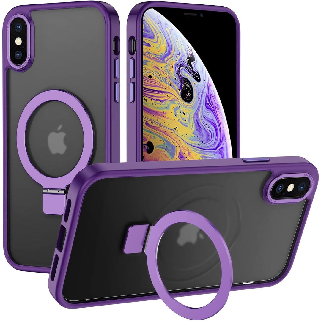 Eligo for iPhone 12 Pro Max Magnetic Case with Invisible Stand, Compatible with MagSafe Shockproof Protection Cover, Translucent Matte Slim Phone Case with Magnet for Apple 12 Pro Max (2020)(Black)