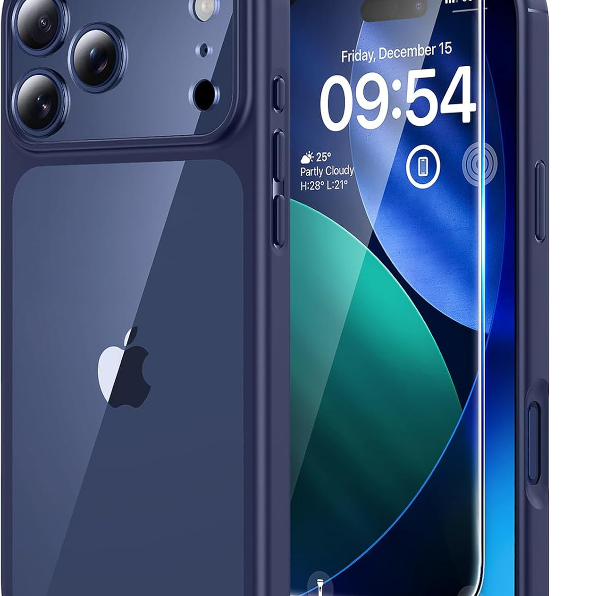 TAURI for iPhone 17 Pro Case with 1-Pack Screen Protector, Camera Lens Full Protection, Military-Grade Protection, Shockproof Transparent Back Bumper Phone Cover - Clear