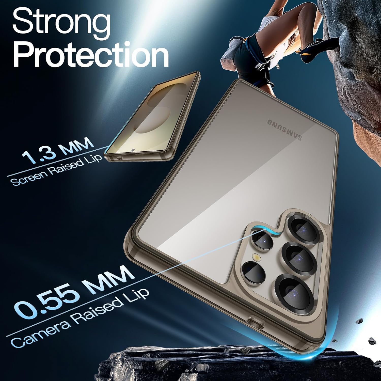 JETech Case for Samsung Galaxy S25 Ultra 5G, Non-Yellowing Shockproof Bumper Protective Phone Cover, Anti-Scratch Hard PC Back (Clear)