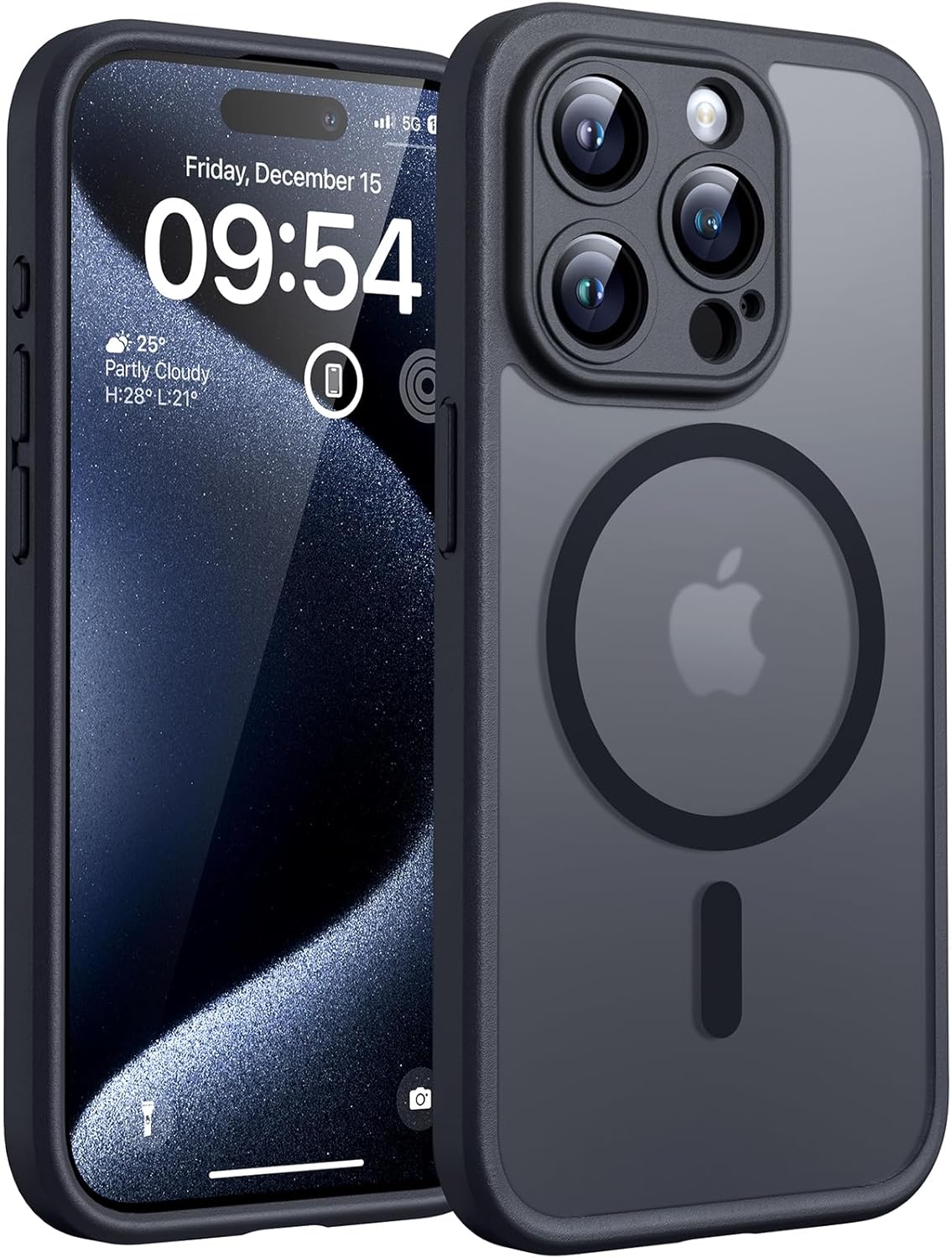 TOCOL for iPhone 17 Pro Max Case 6.9-inch, Built-in Magnetic Ring, Upgraded Camera Protection, Compatible with Magsafe, Military Grade Shockproof, Non-slip Translucent Matte Case, Black