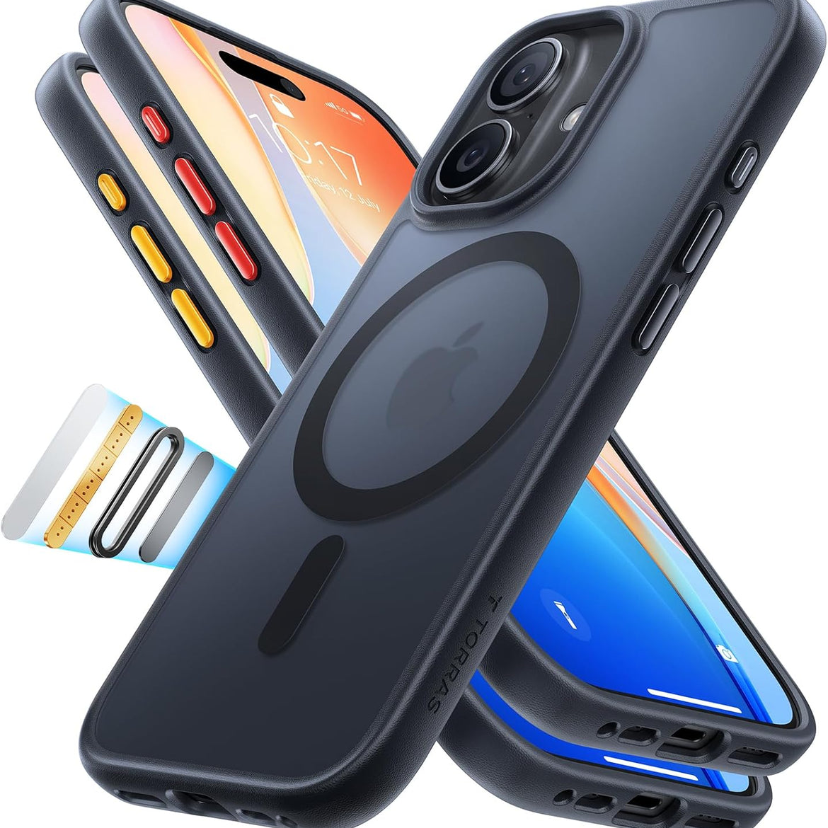 TORRAS Magnetic Shockproof for iPhone 17 Pro Case, Compatible with Magsafe, Military-Grade Drop Tested, Translucent Slim Protective for iPhone 17 Pro Case Anti-Fingerprint Anti-Scratch, Deep Blue