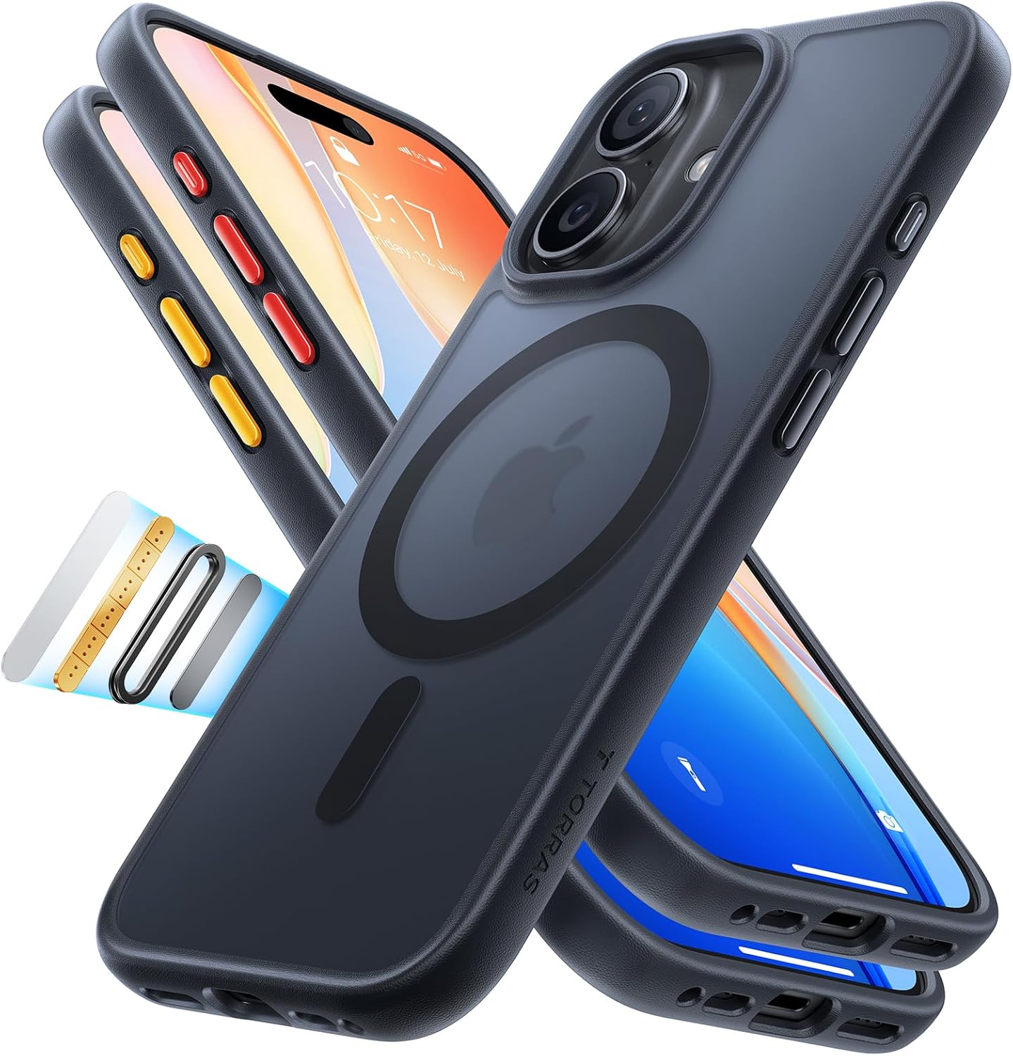 TORRAS Magnetic Shockproof for iPhone 17 Pro Case, Compatible with Magsafe, Military-Grade Drop Tested, Translucent Slim Protective for iPhone 17 Pro Case Anti-Fingerprint Anti-Scratch, Deep Blue