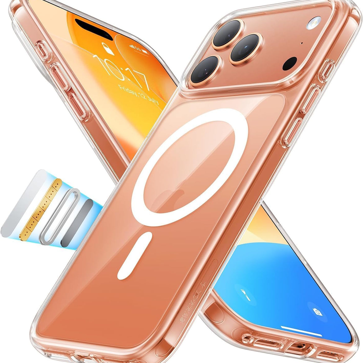 TORRAS Magnetic Shockproof for iPhone 17 Pro Case, Compatible with Magsafe, Military-Grade Drop Tested, Translucent Slim Protective for iPhone 17 Pro Case Anti-Fingerprint Anti-Scratch, Deep Blue