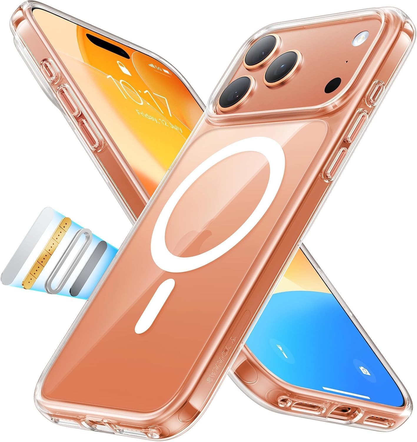 TORRAS Magnetic Shockproof for iPhone 17 Pro Case, Compatible with Magsafe, Military-Grade Drop Tested, Translucent Slim Protective for iPhone 17 Pro Case Anti-Fingerprint Anti-Scratch, Deep Blue