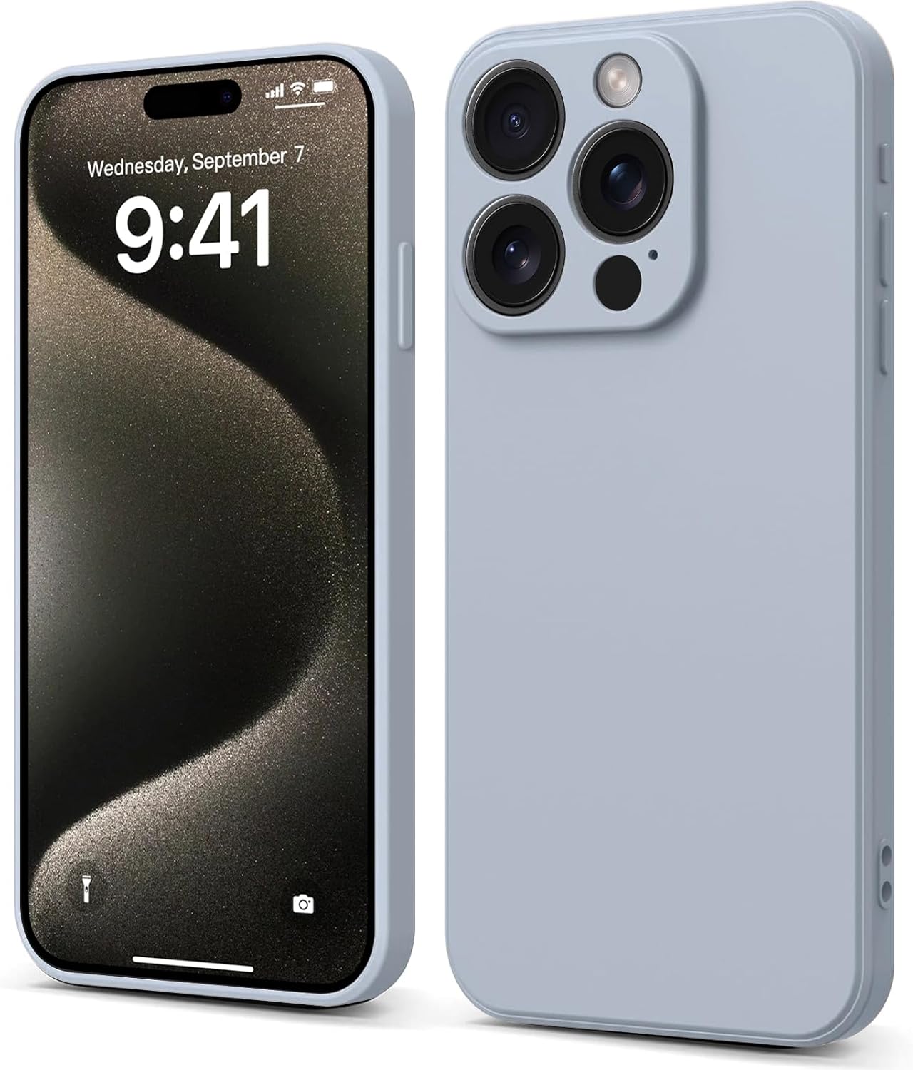 INFOSUN iPhone 15 Pro Case Silicone Protective Cover, Ultra Slim Soft Silicone Gel TPU Cover, Anti-Scratch Anti-Fingerprint Case Compatible with Apple iPhone 15 Pro(6.1Inch) (2023) (Black)