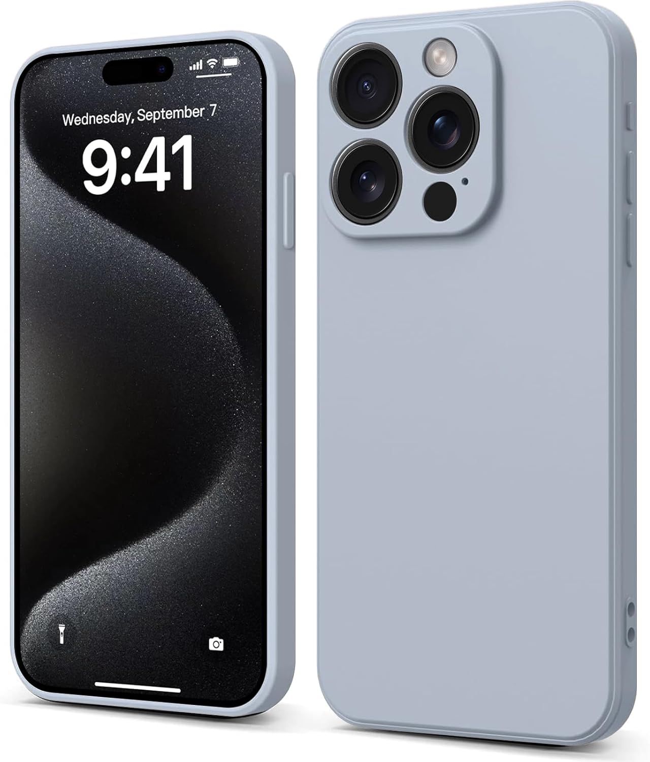 INFOSUN iPhone 15 Pro Case Silicone Protective Cover, Ultra Slim Soft Silicone Gel TPU Cover, Anti-Scratch Anti-Fingerprint Case Compatible with Apple iPhone 15 Pro(6.1Inch) (2023) (Black)