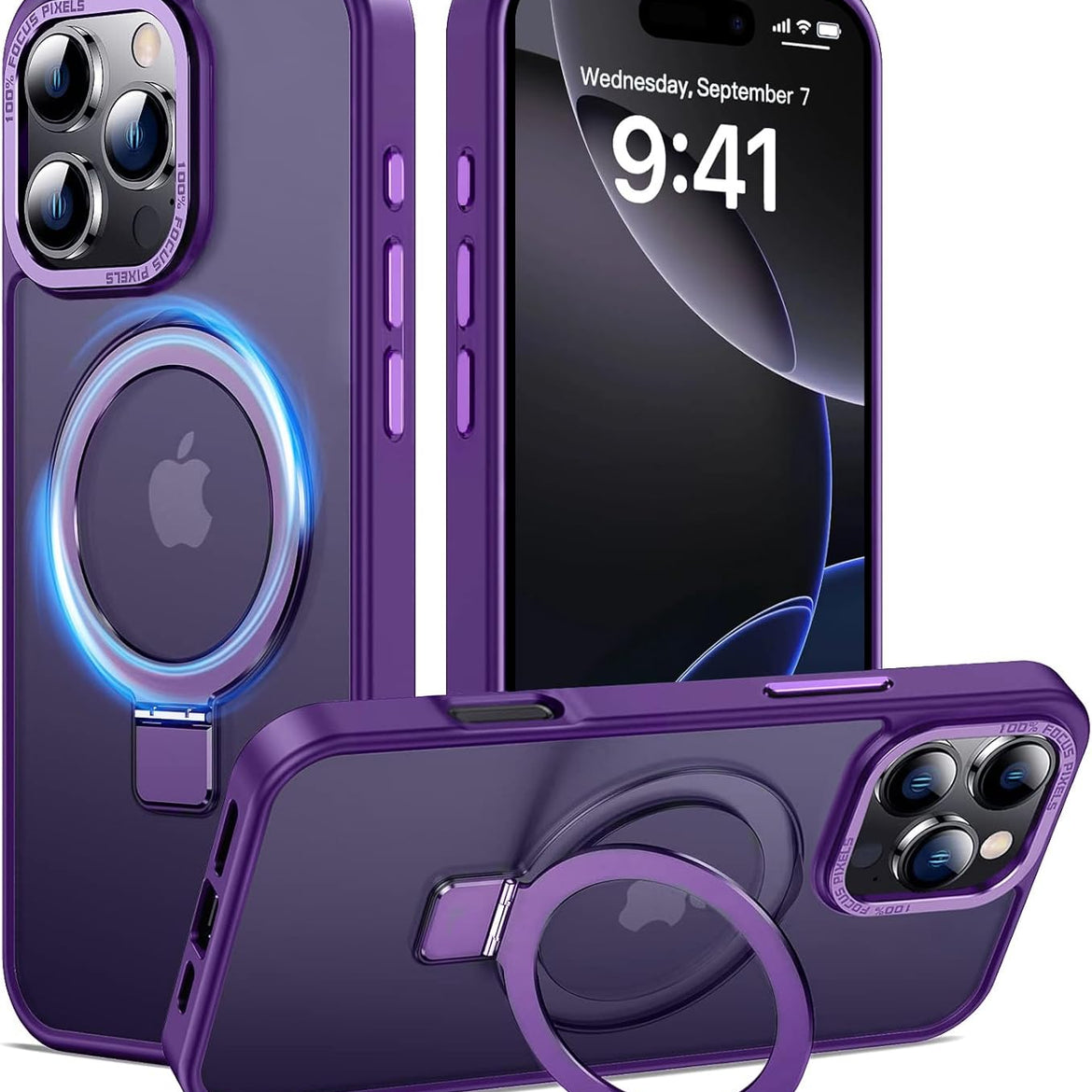 Eligo for iPhone 12 Pro Max Magnetic Case with Invisible Stand, Compatible with MagSafe Shockproof Protection Cover, Translucent Matte Slim Phone Case with Magnet for Apple 12 Pro Max (2020)(Black)