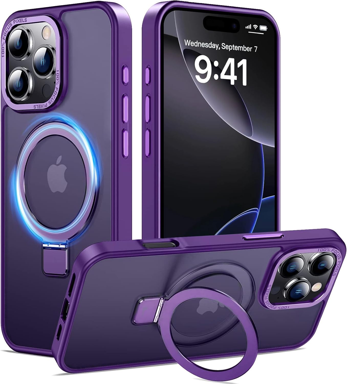 Eligo for iPhone 12 Pro Max Magnetic Case with Invisible Stand, Compatible with MagSafe Shockproof Protection Cover, Translucent Matte Slim Phone Case with Magnet for Apple 12 Pro Max (2020)(Black)