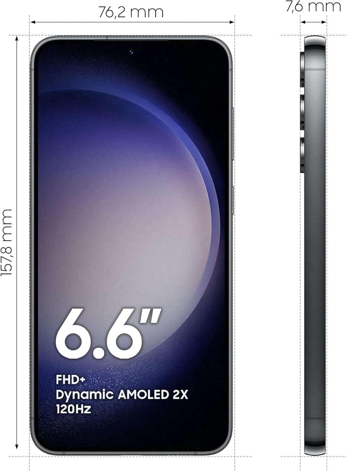 Samsung Galaxy S23, 8GB RAM 256GB Phantom Black, International Version, 5G Mobile Phone, Dual SIM, Android Smartphone