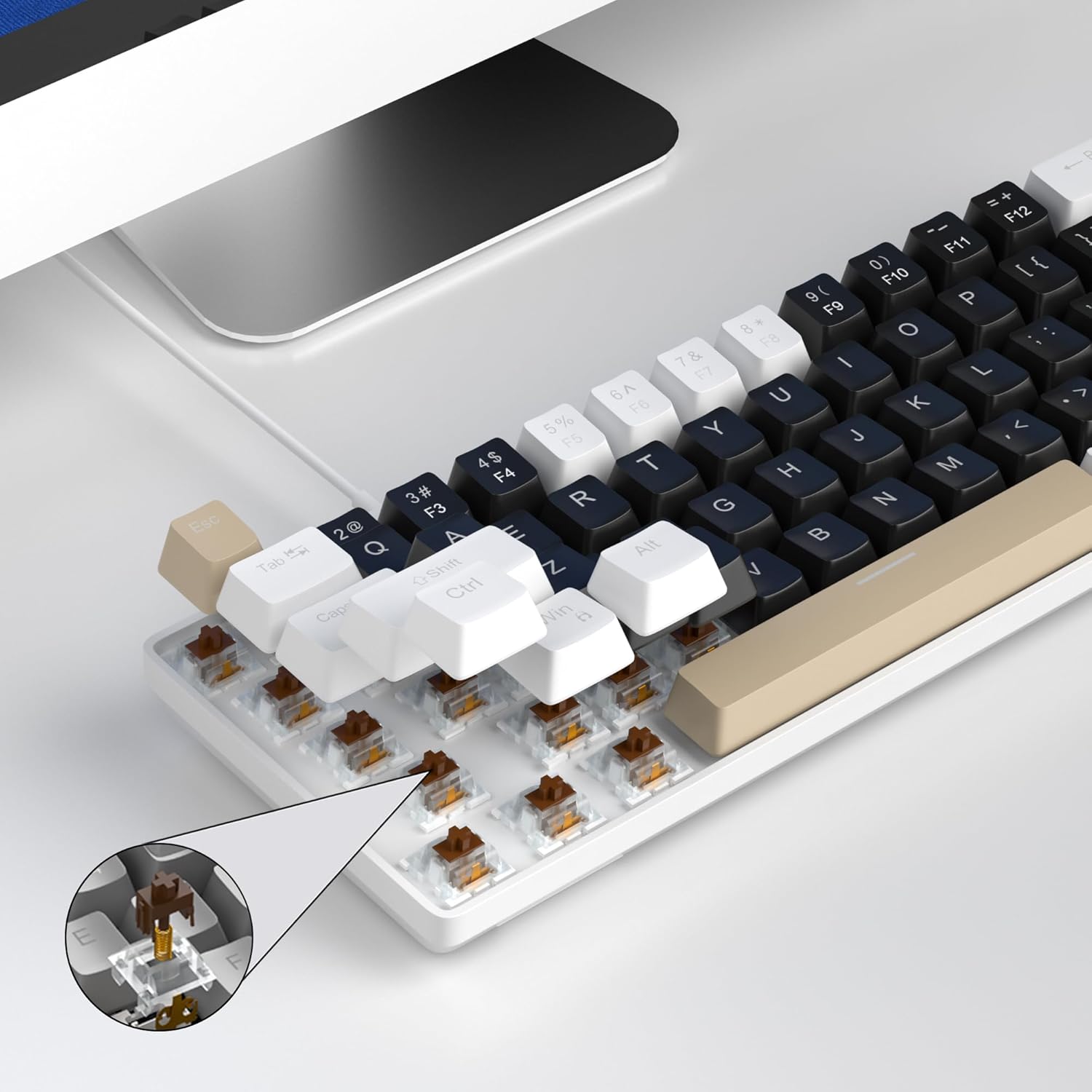 MageGee Portable 60% Mechanical Gaming Keyboard (Grey/Blue Switch)