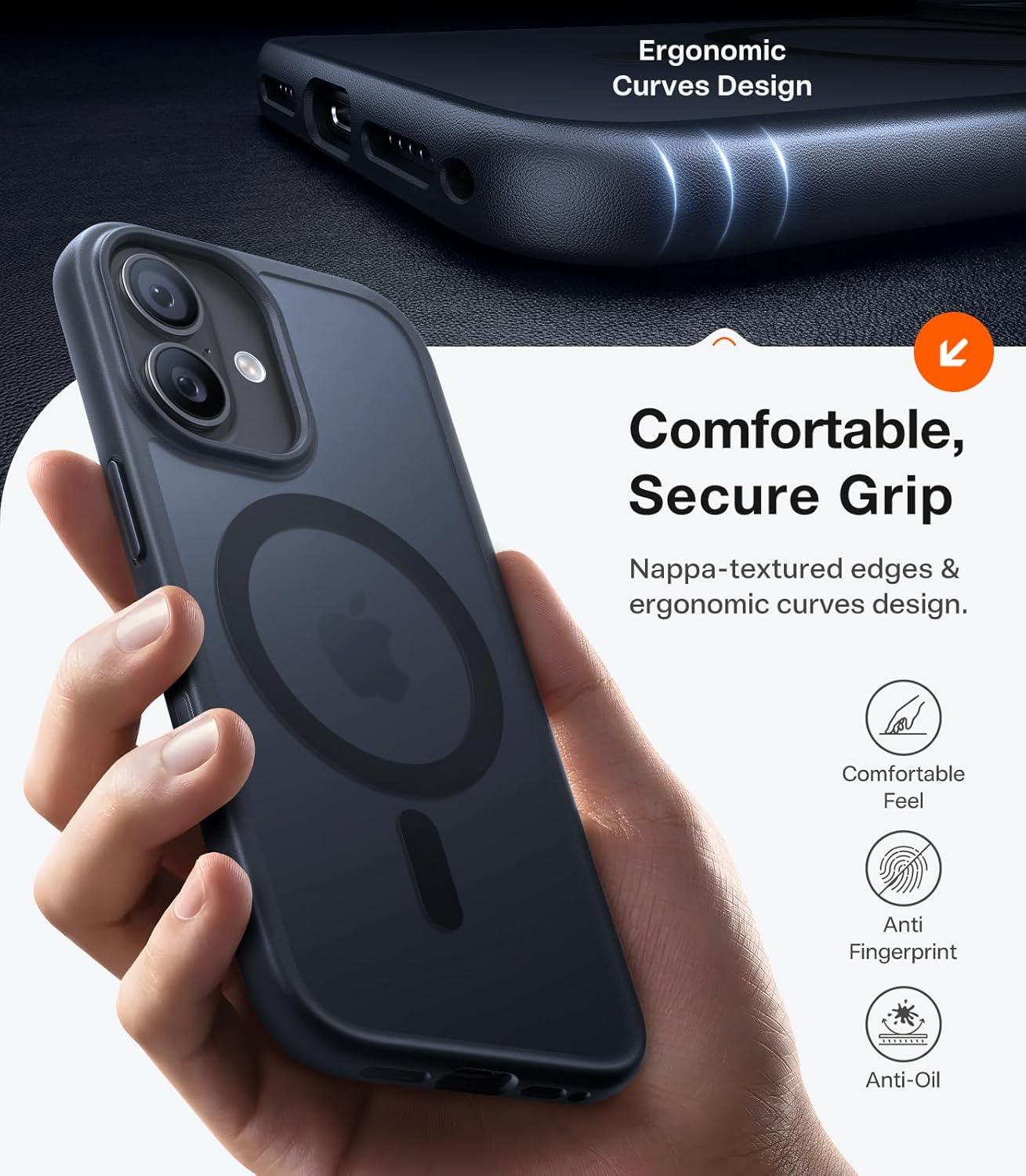 TORRAS Magnetic Shockproof for iPhone 17 Pro Case, Compatible with Magsafe, Military-Grade Drop Tested, Translucent Slim Protective for iPhone 17 Pro Case Anti-Fingerprint Anti-Scratch, Deep Blue