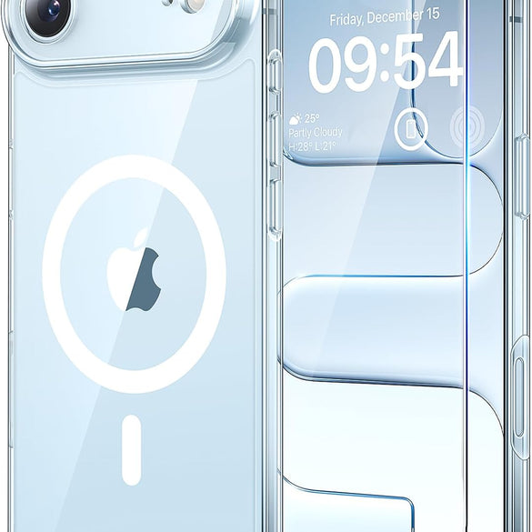 TAURI for iPhone 17 Pro Case with 1-Pack Screen Protector, Camera Lens Full Protection, Military-Grade Protection, Shockproof Transparent Back Bumper Phone Cover - Clear