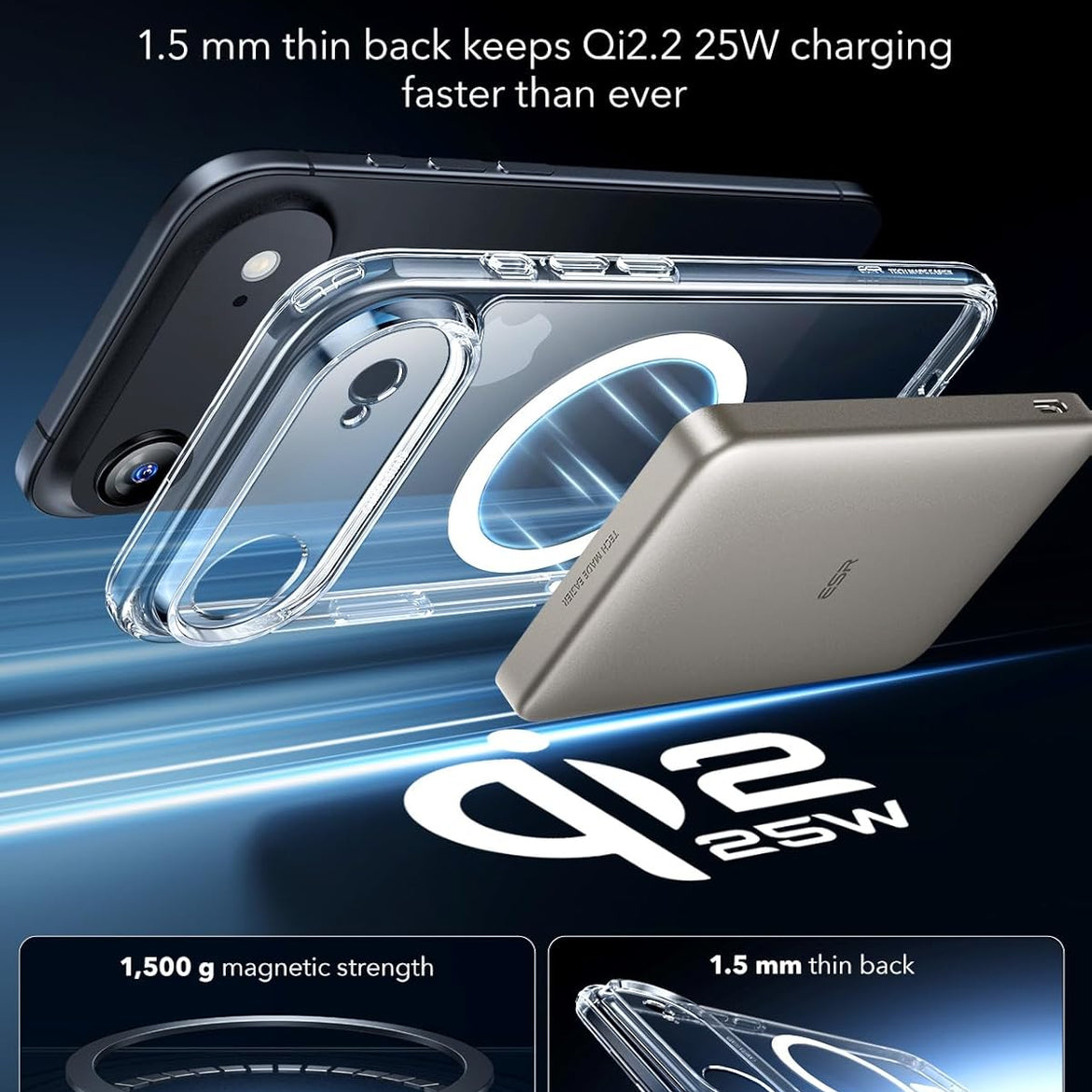 ESR for iPhone 17 Pro Case, Camera Control Cover, Compatible with MagSafe Accessories, Military-Grade Drop Protection, Shock-Absorbing Air Guard Corners, Hybrid Series, Clear