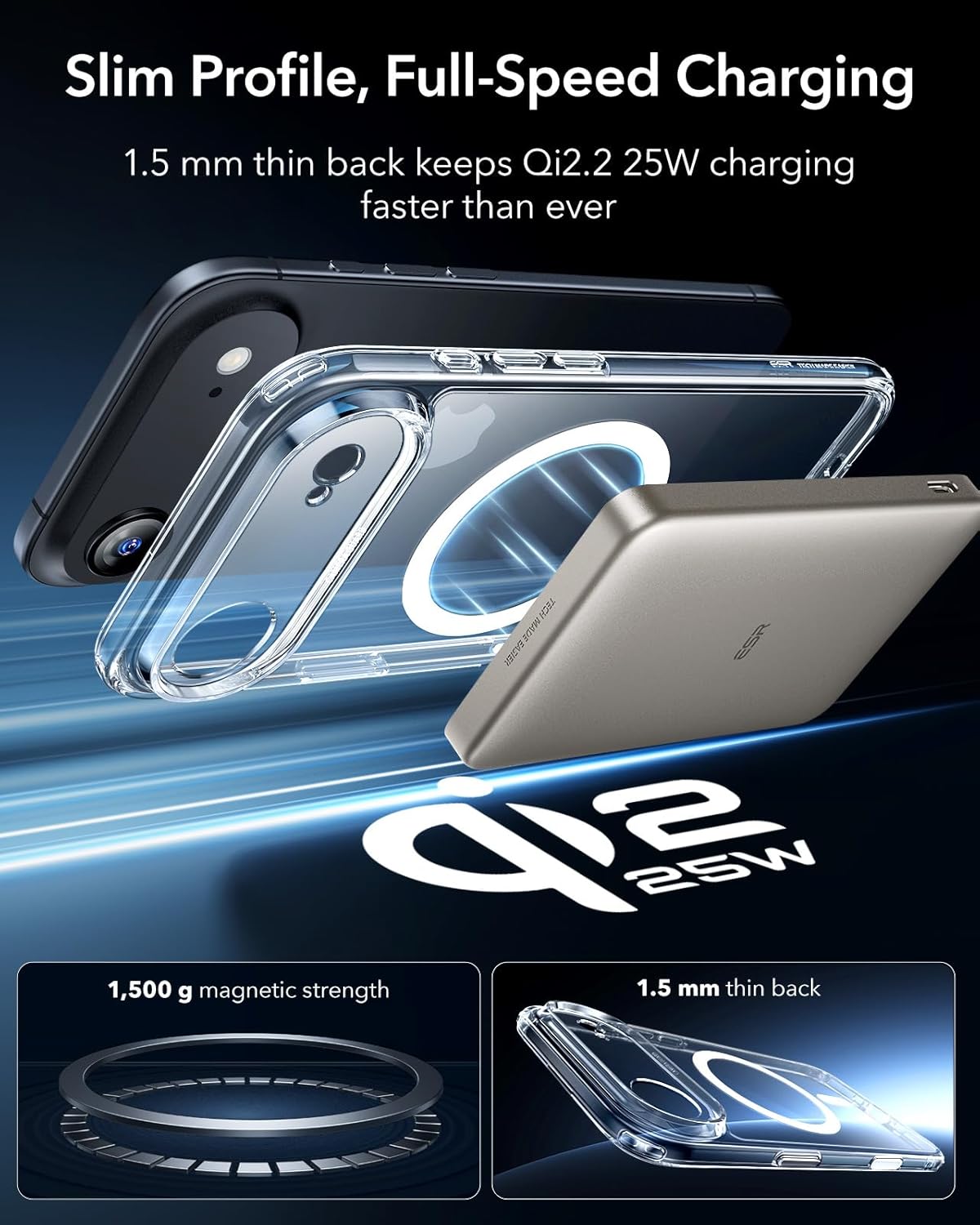 ESR for iPhone 17 Pro Case, Camera Control Cover, Compatible with MagSafe Accessories, Military-Grade Drop Protection, Shock-Absorbing Air Guard Corners, Hybrid Series, Clear