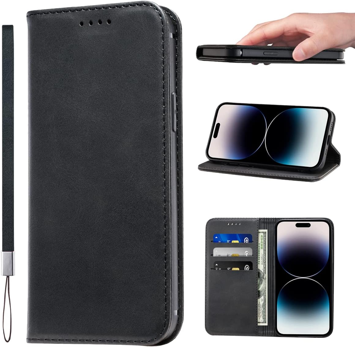 LANJLM Samsung Galaxy A53 5G Case PU Leather Wallet Case Card Holder Shockproof Flip Cover - Brown khaki