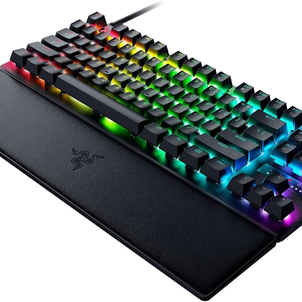 Razer Huntsman Mini 60% Compact Gaming Keyboard: Purple Switch, Clicky Optical-Mechanical Switches, Doubleshot PBT Keycaps, Detachable USB-C Cable, US Layout - Black