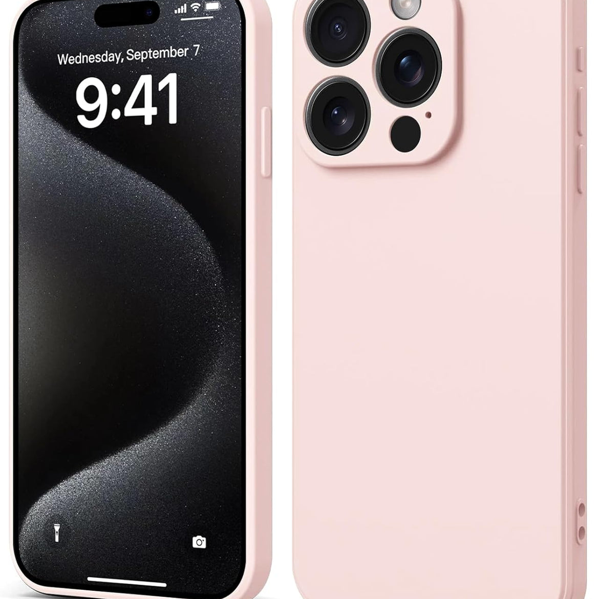 INFOSUN iPhone 15 Pro Case Silicone Protective Cover, Ultra Slim Soft Silicone Gel TPU Cover, Anti-Scratch Anti-Fingerprint Case Compatible with Apple iPhone 15 Pro(6.1Inch) (2023) (Black)