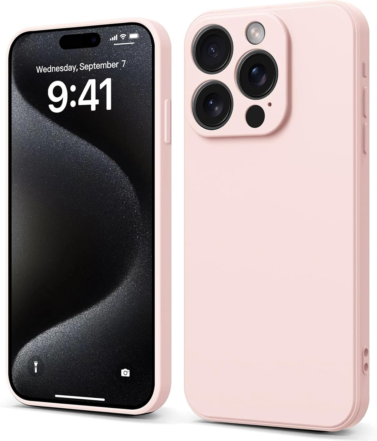 INFOSUN iPhone 15 Pro Case Silicone Protective Cover, Ultra Slim Soft Silicone Gel TPU Cover, Anti-Scratch Anti-Fingerprint Case Compatible with Apple iPhone 15 Pro(6.1Inch) (2023) (Black)