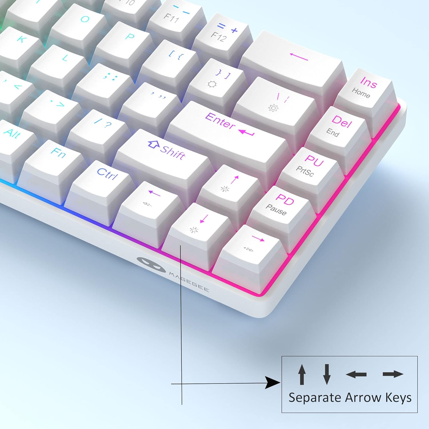 MageGee Portable 60% Mechanical Gaming Keyboard (Grey/Blue Switch)