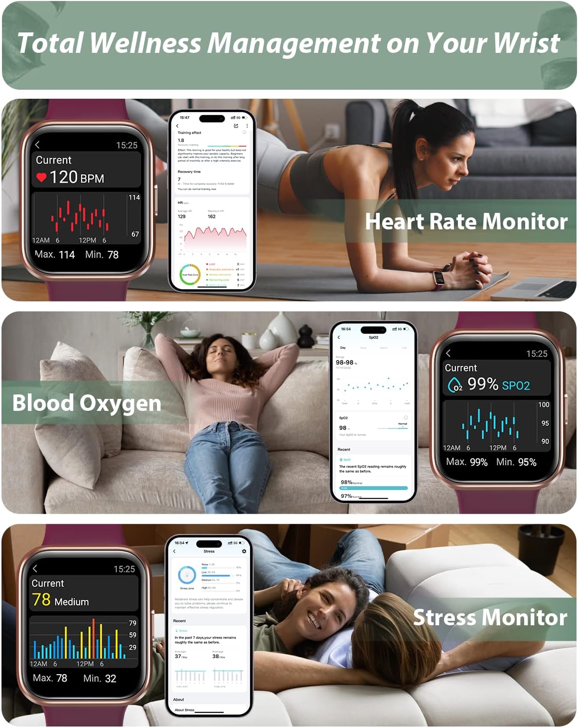 Smart Watch for Men Women (Answer/Make Call), Alexa Built-in, 1.8" Touch Screen Fitness Watch with SpO2 Sleep Monitor, 100 Sport, IP68 Waterproof Step Counter Smartwatch for iOS Android