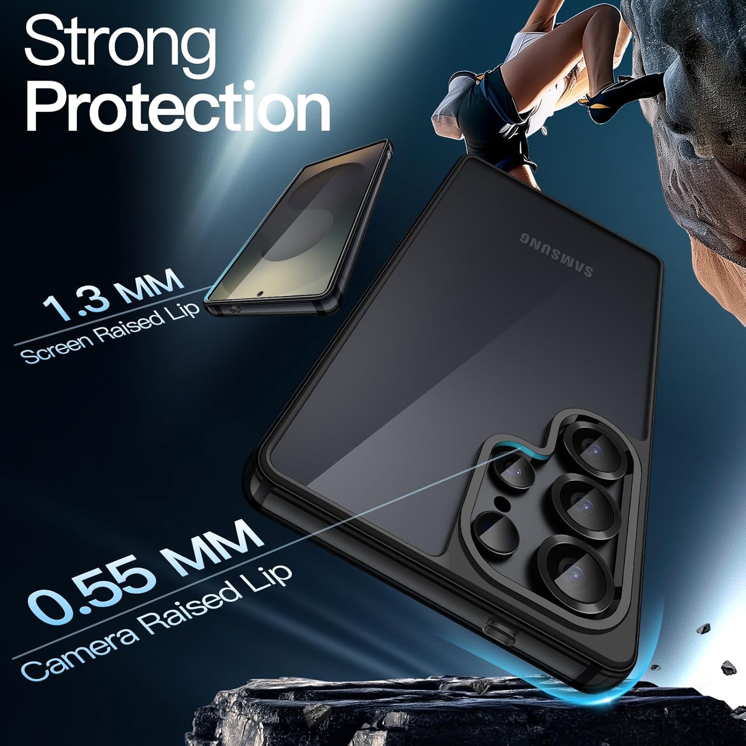 JETech Case for Samsung Galaxy S25 Ultra 5G, Non-Yellowing Shockproof Bumper Protective Phone Cover, Anti-Scratch Hard PC Back (Clear)
