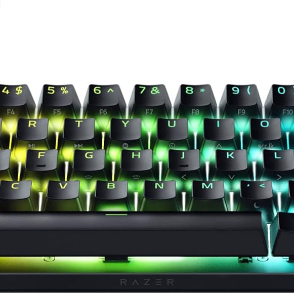 Razer Huntsman Mini 60% Compact Gaming Keyboard: Purple Switch, Clicky Optical-Mechanical Switches, Doubleshot PBT Keycaps, Detachable USB-C Cable, US Layout - Black