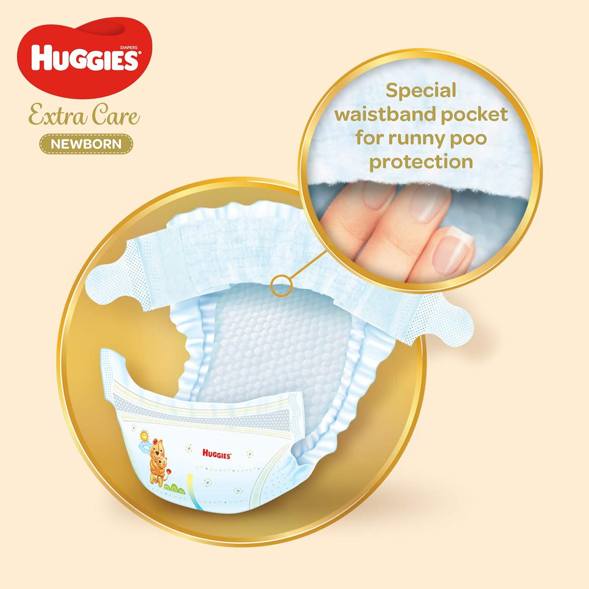Huggies New Born, Size 2, 4-7 kg, Jumbo Pack, 128 Diapers