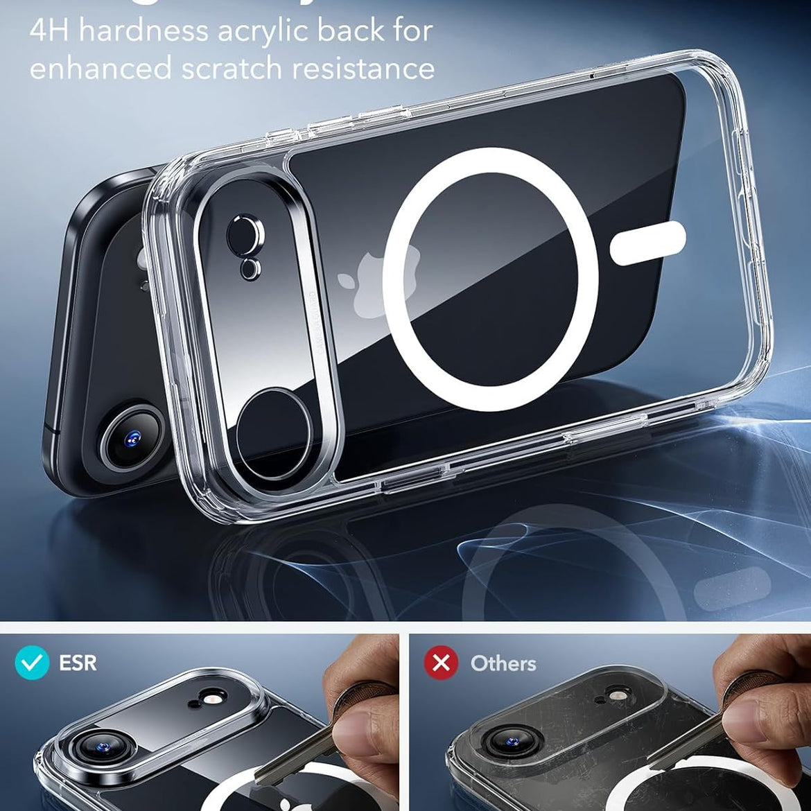 ESR for iPhone 17 Pro Case, Camera Control Cover, Compatible with MagSafe Accessories, Military-Grade Drop Protection, Shock-Absorbing Air Guard Corners, Hybrid Series, Clear