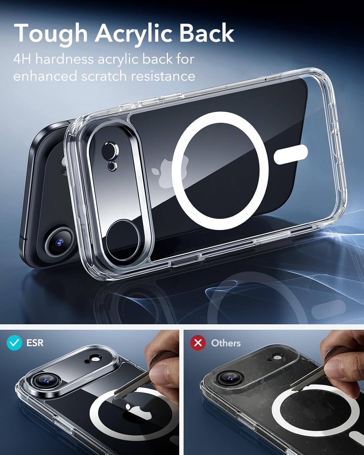 ESR for iPhone 17 Pro Case, Camera Control Cover, Compatible with MagSafe Accessories, Military-Grade Drop Protection, Shock-Absorbing Air Guard Corners, Hybrid Series, Clear