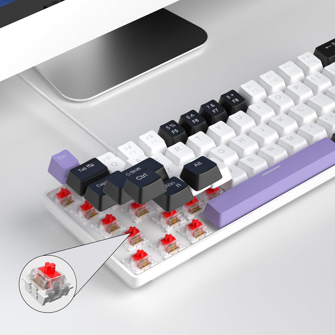 MageGee Portable 60% Mechanical Gaming Keyboard (Grey/Blue Switch)