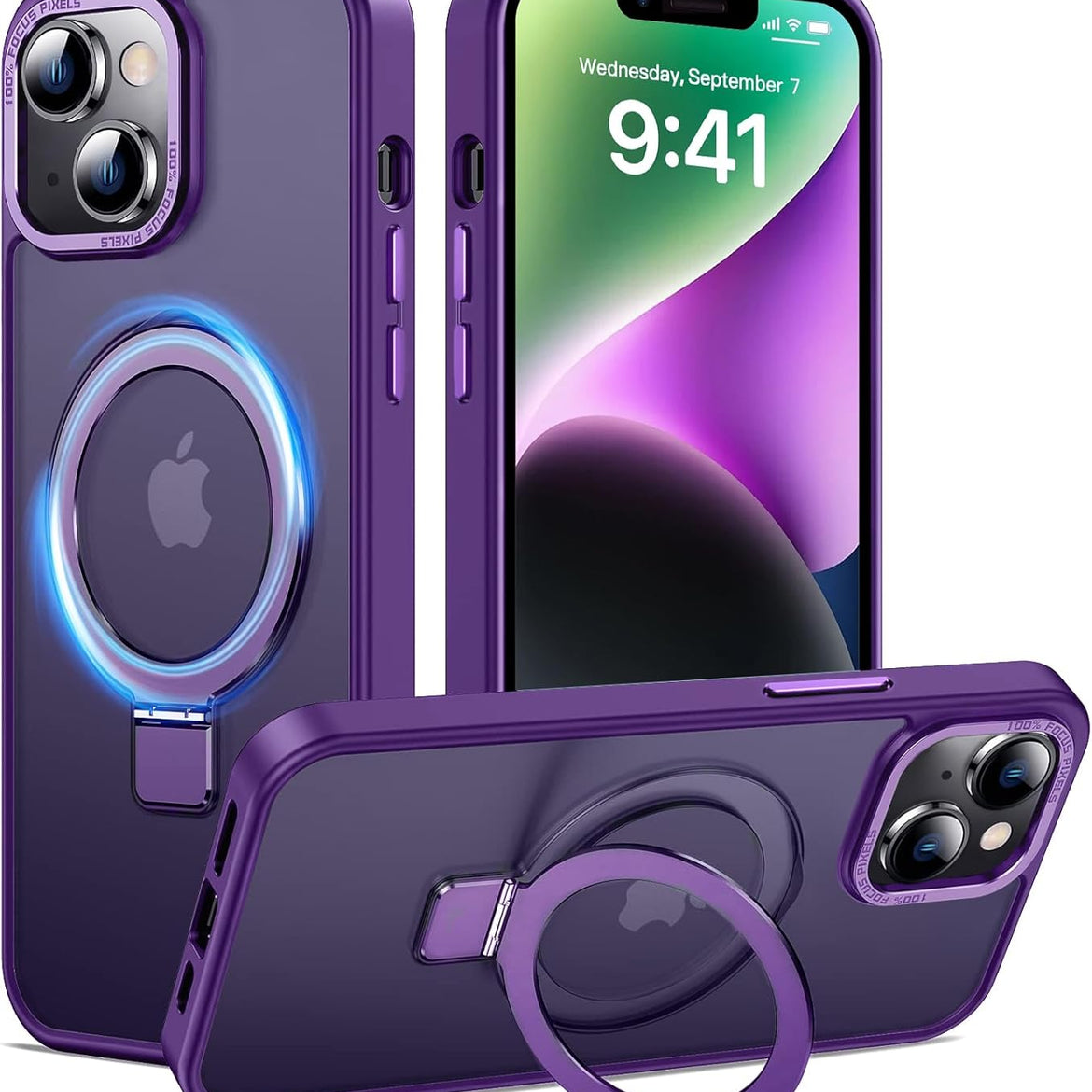Eligo for iPhone 12 Pro Max Magnetic Case with Invisible Stand, Compatible with MagSafe Shockproof Protection Cover, Translucent Matte Slim Phone Case with Magnet for Apple 12 Pro Max (2020)(Black)