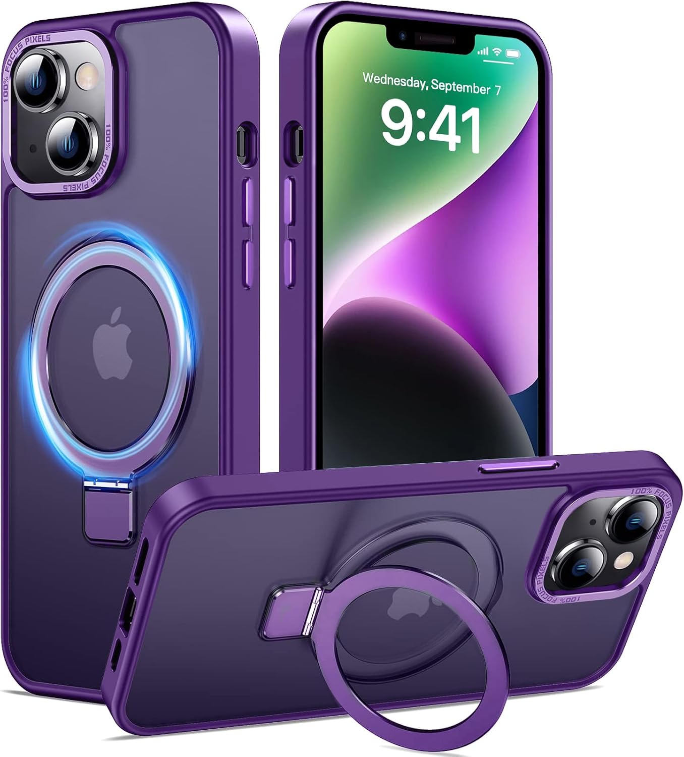 Eligo for iPhone 12 Pro Max Magnetic Case with Invisible Stand, Compatible with MagSafe Shockproof Protection Cover, Translucent Matte Slim Phone Case with Magnet for Apple 12 Pro Max (2020)(Black)