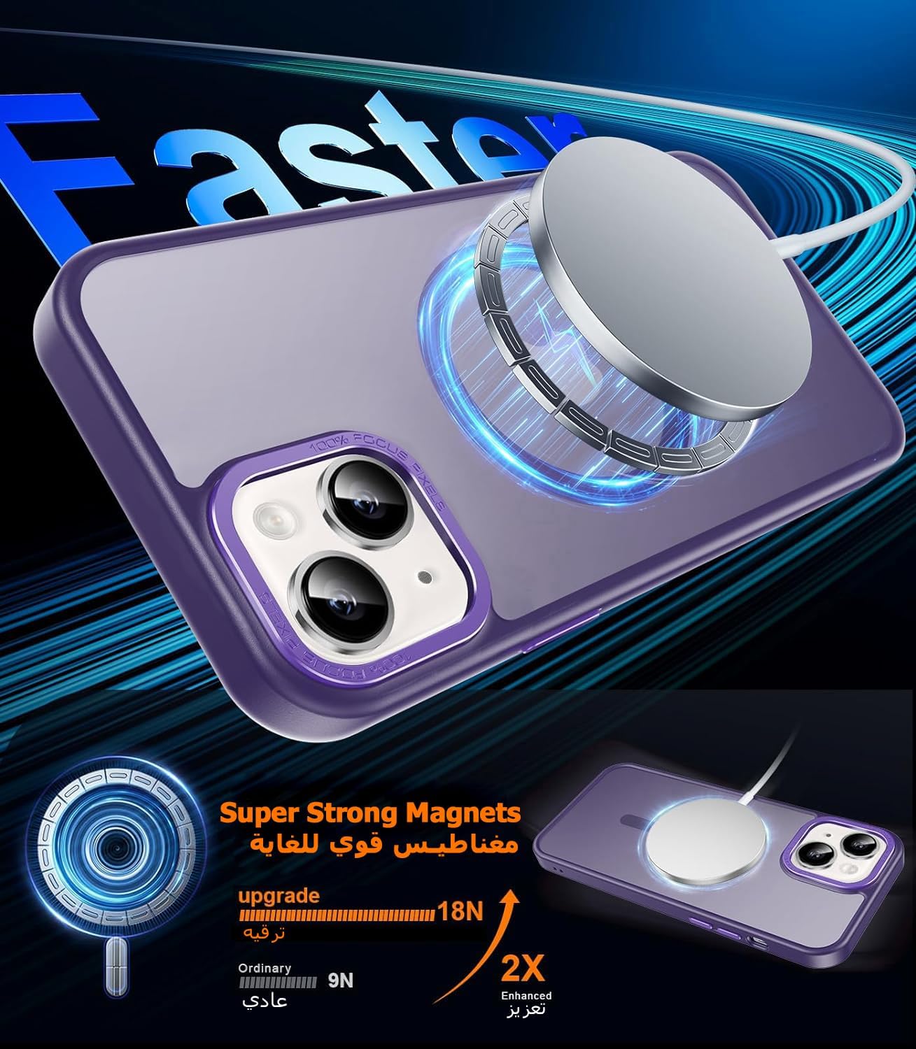 Eligo Magnetic Case for iPhone 11, Compatible with MagSafe Shockproof Protection Cover, Translucent Matte Phone Case with Strong Magnet, Slim Case for Apple 11 6.1 Inch (2019)(Black)