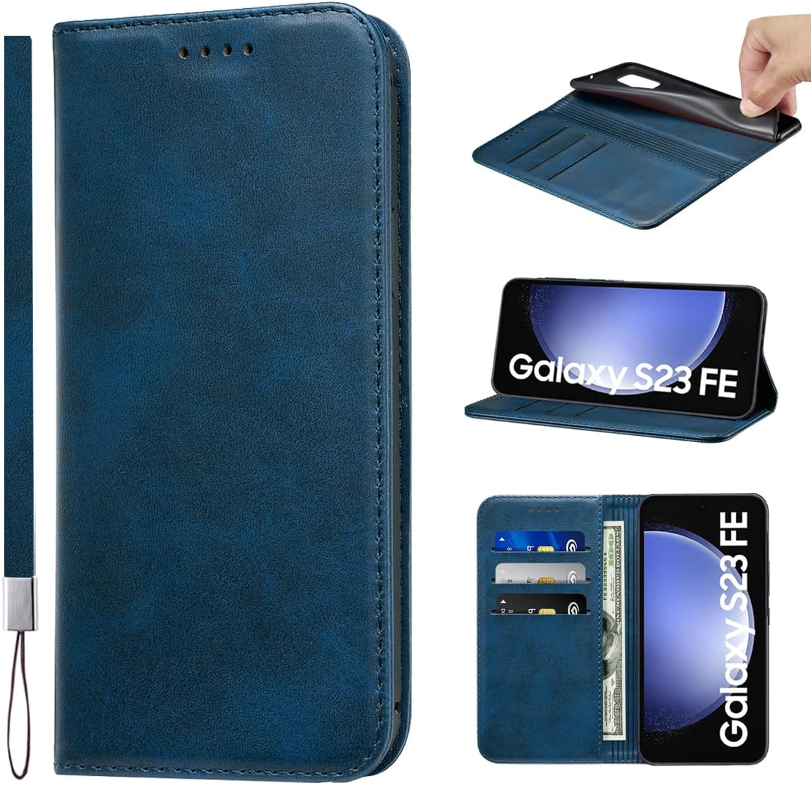 LANJLM Samsung Galaxy A53 5G Case PU Leather Wallet Case Card Holder Shockproof Flip Cover - Brown khaki