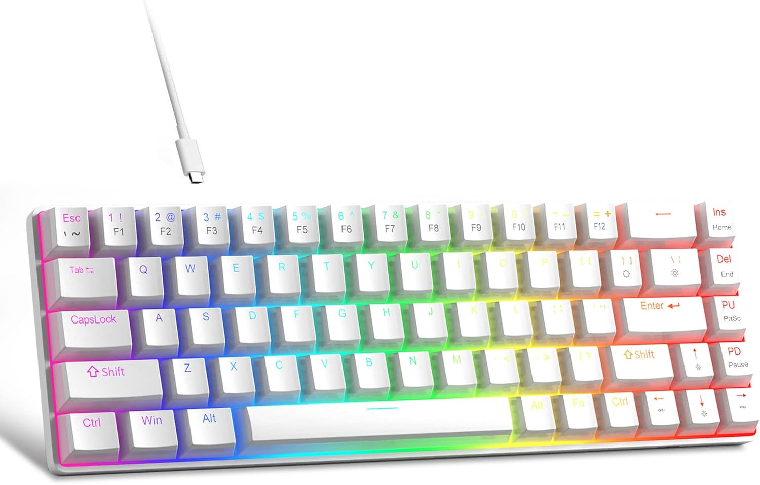 MageGee Portable 60% Mechanical Gaming Keyboard (Grey/Blue Switch)