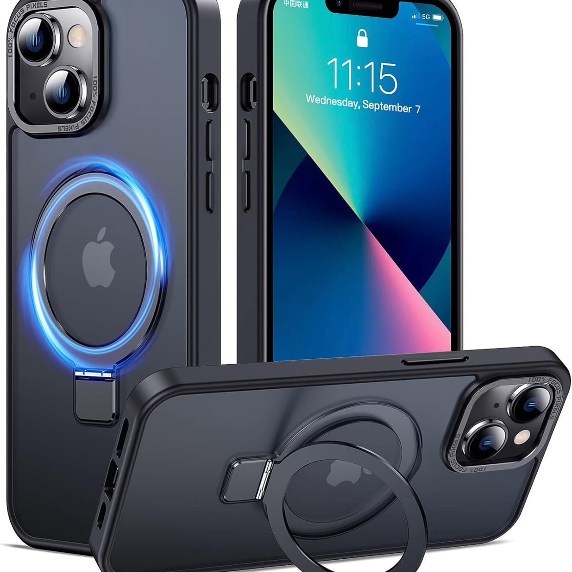 Eligo for iPhone 12 Pro Max Magnetic Case with Invisible Stand, Compatible with MagSafe Shockproof Protection Cover, Translucent Matte Slim Phone Case with Magnet for Apple 12 Pro Max (2020)(Black)