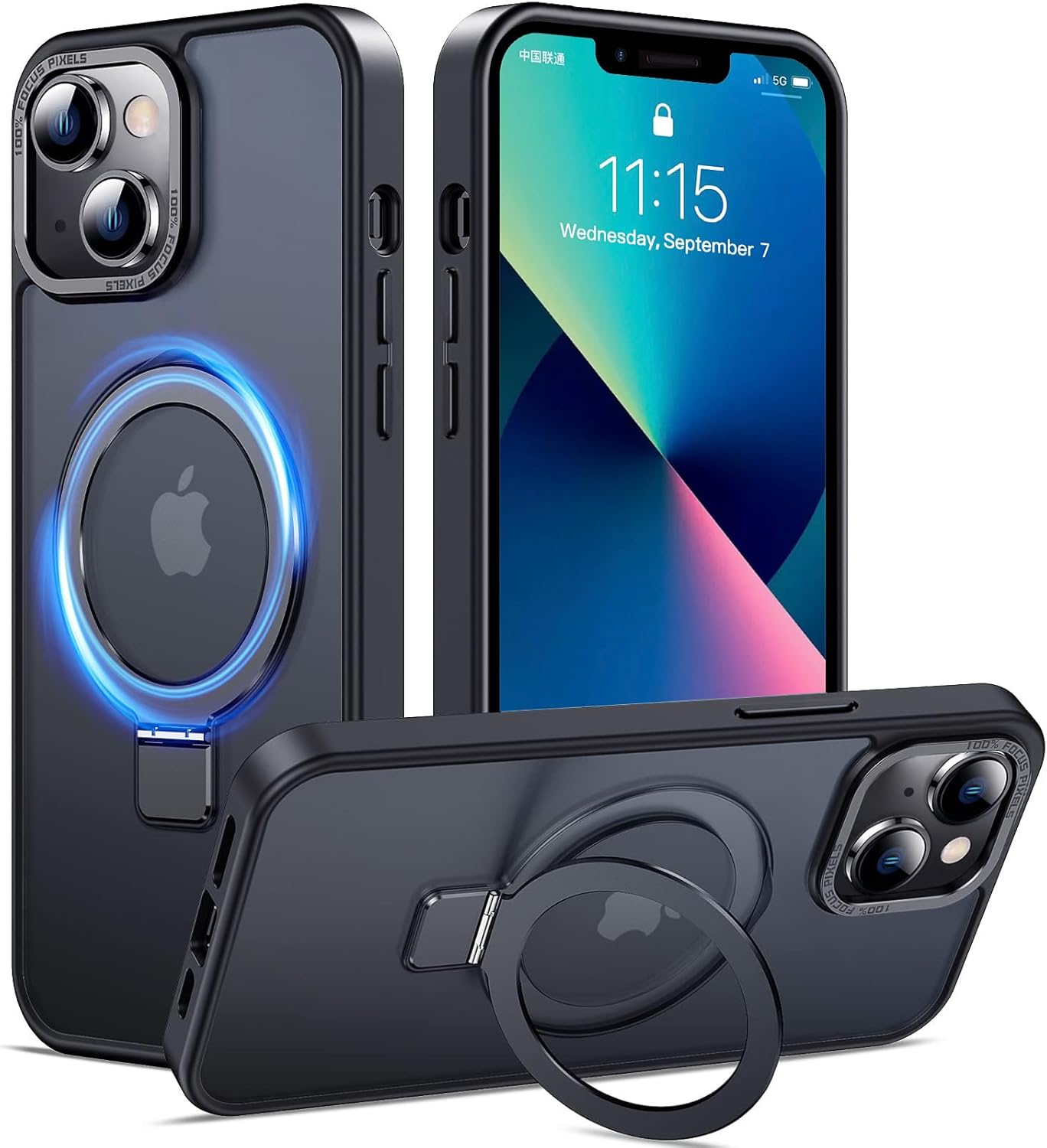 Eligo for iPhone 12 Pro Max Magnetic Case with Invisible Stand, Compatible with MagSafe Shockproof Protection Cover, Translucent Matte Slim Phone Case with Magnet for Apple 12 Pro Max (2020)(Black)