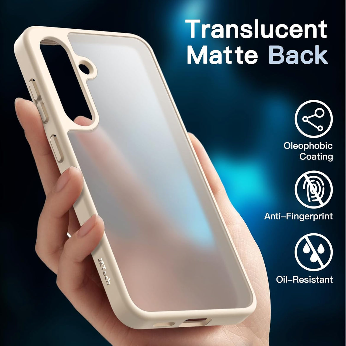 JETech 5 in 1 Matte Case for Samsung Galaxy S24 Ultra 5G with 2-Pack Screen Protector and Camera Lens Protector, Translucent Back Protective Phone Cover, Tempered Glass Film (Black)