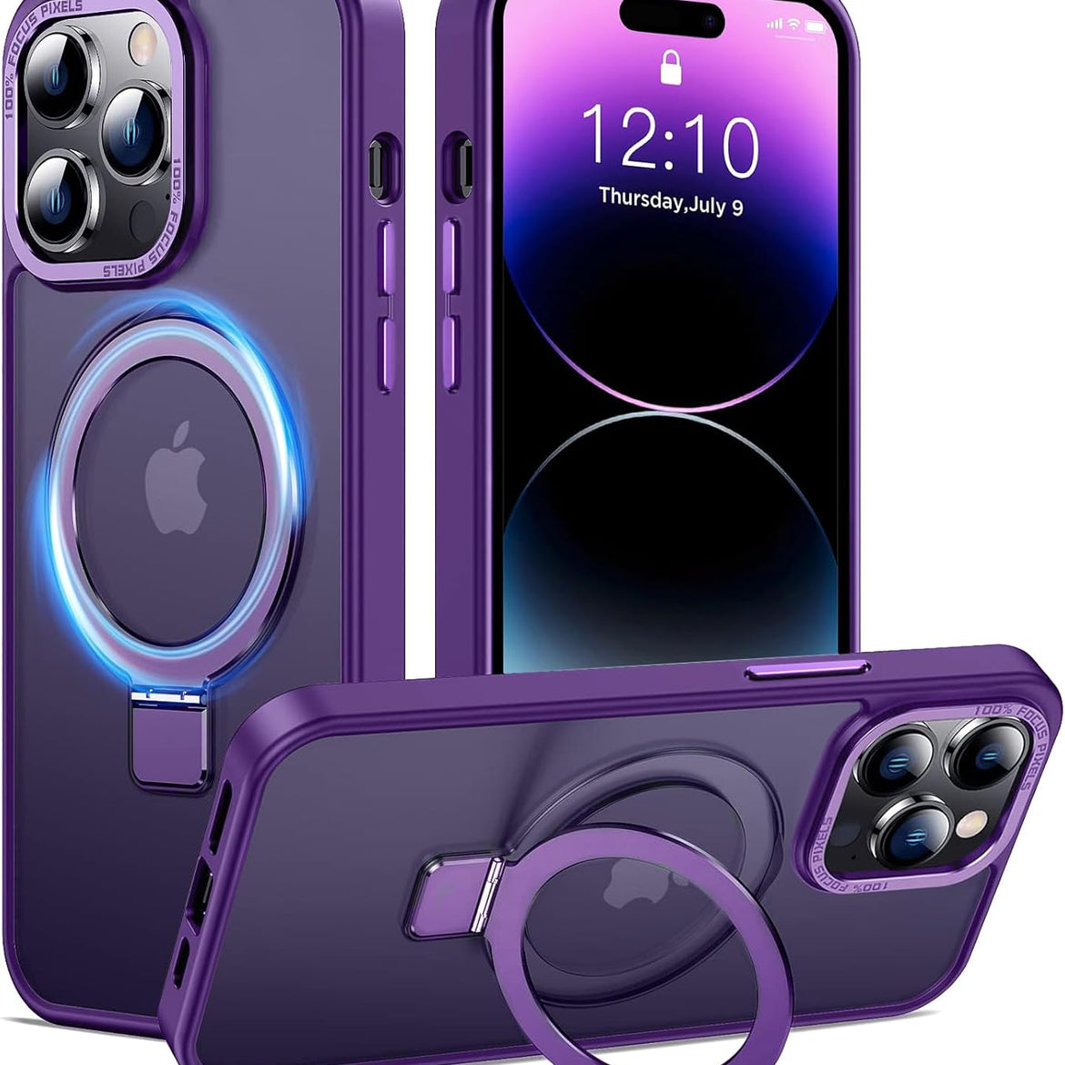 Eligo for iPhone 12 Pro Max Magnetic Case with Invisible Stand, Compatible with MagSafe Shockproof Protection Cover, Translucent Matte Slim Phone Case with Magnet for Apple 12 Pro Max (2020)(Black)