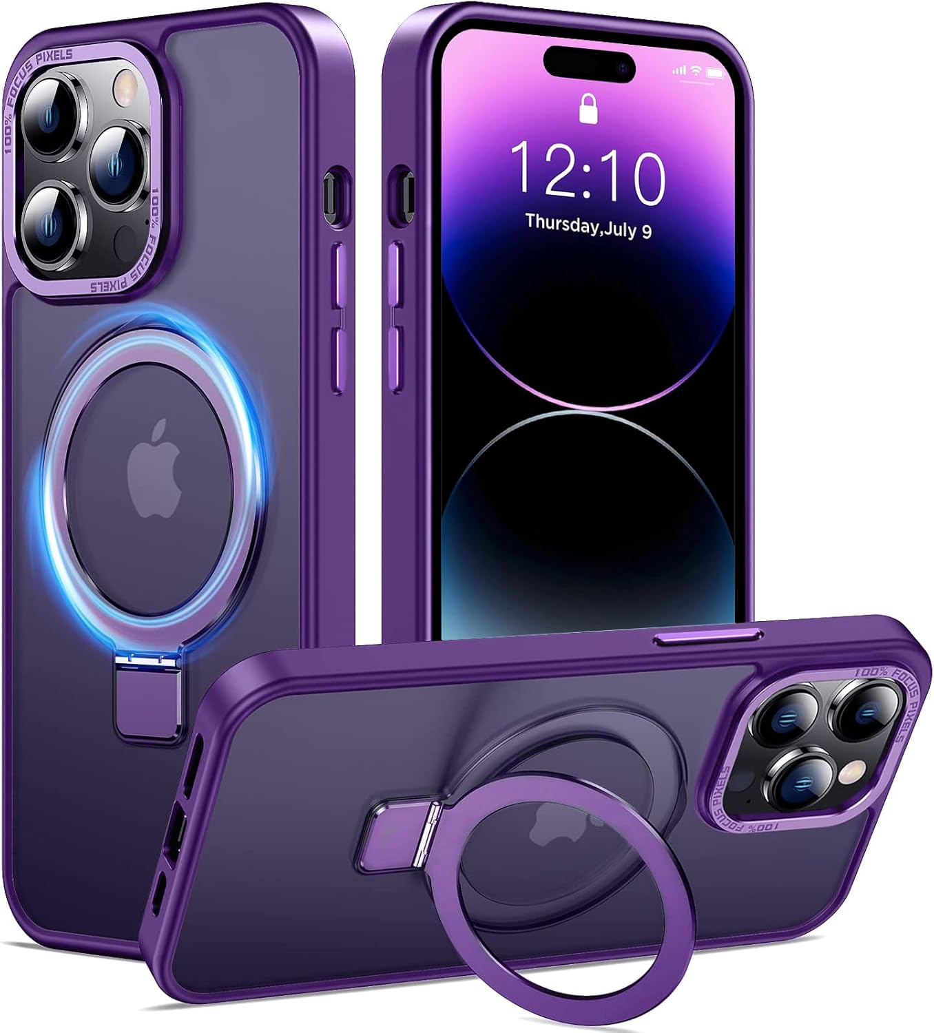 Eligo for iPhone 12 Pro Max Magnetic Case with Invisible Stand, Compatible with MagSafe Shockproof Protection Cover, Translucent Matte Slim Phone Case with Magnet for Apple 12 Pro Max (2020)(Black)