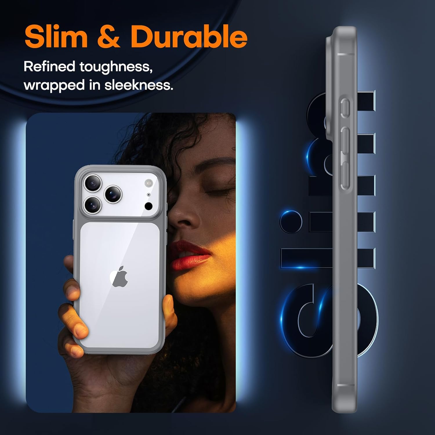 TAURI for iPhone 17 Pro Case with 1-Pack Screen Protector, Camera Lens Full Protection, Military-Grade Protection, Shockproof Transparent Back Bumper Phone Cover - Clear