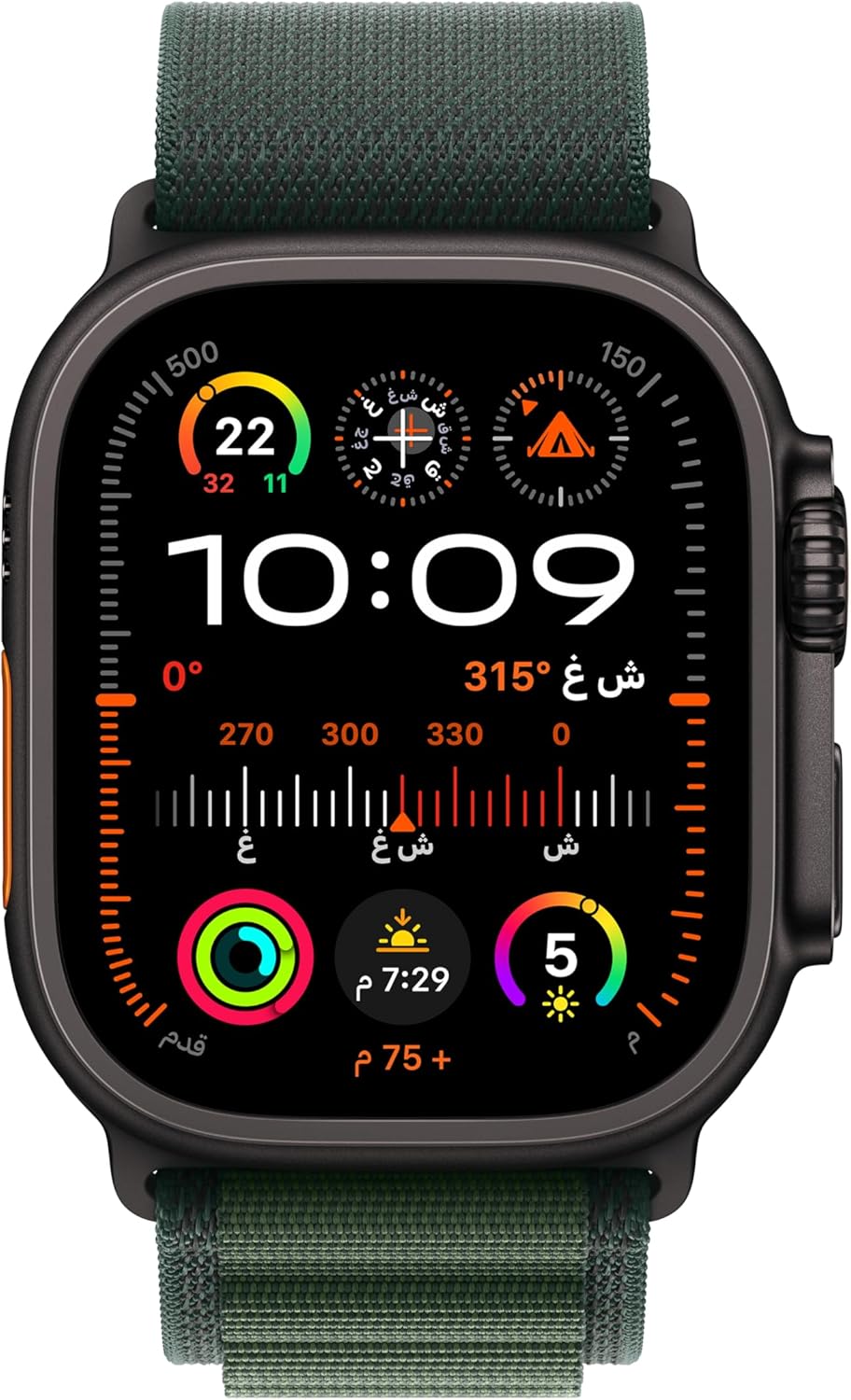 Apple Watch Ultra 2 GPS + Cellular 49mm Smartwatch, Sports Watch with Black Rugged Titanium Case and Dark Green Alpine Loop - M. Fitness Tracker, Precision GPS, Extra-Long Battery Life, Carbon Neutral