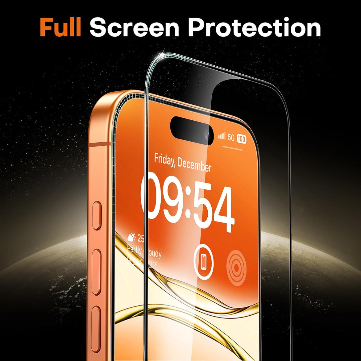 TOCOL 2 Pack for iPhone 15 Pro Screen Protector 6.1 Inch, Easy Installation Full Coverage No Bubbles No Dust Military Grade Shatterproof, 9H Hardness Tempered Glass Screen Protector, Case Friendly